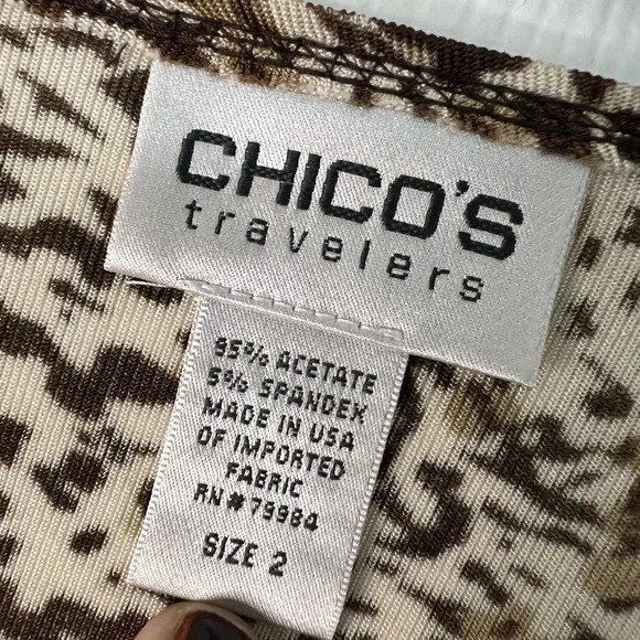 Chico's Brown and Cream Patterned Top - Picture 4 of 5